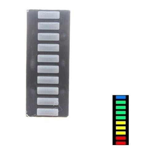 5pcs/lot 10 Grid Digital Segment LED Light Bar 10 Flat Tube of Super Bright 2 Red+3 Yellow+4 Green+1 Blue Light Flat Tube