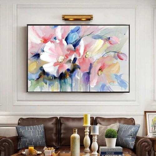 Abstract Watercolor Flower Painting Print On Canvas Modern Wall Art Flower Picture For Living Room Wall Poster Decor Cuadros