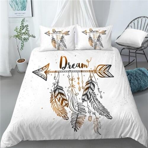 Home Living Luxury Dreamcatcher Print 2/3Pcs Comfortable Duvet Cover PillowCase Queen and King Size Bedding Set EU/US/AU Size