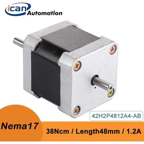 ICAN 48mm Length 38Ncm Nema 17 Dual Shaft Stepper Motor