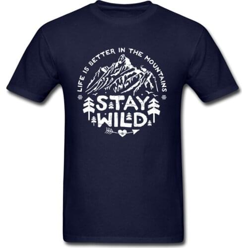 Mountain Forest Hiking T-Shirts Stay Wild Nature Scenery Twin Peaks Speeds Tshirt For Men Freedom Massif 3D Printed T-Shirt