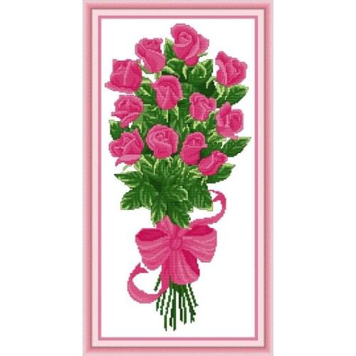 Joy Sunday counted cross stitch The rose Cotton Thread Painting 11CT14CT DIY Needlework Kits Embroidery Kits DMS Cross Stitch