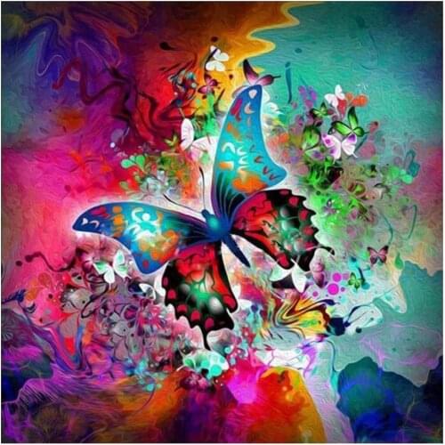 Kexinzu 5D DIY Diamond Painting Kit Cross Stitch Mosaic Needlework Butterfly Square/round Rhinestone 3D Embroidery Home Decor
