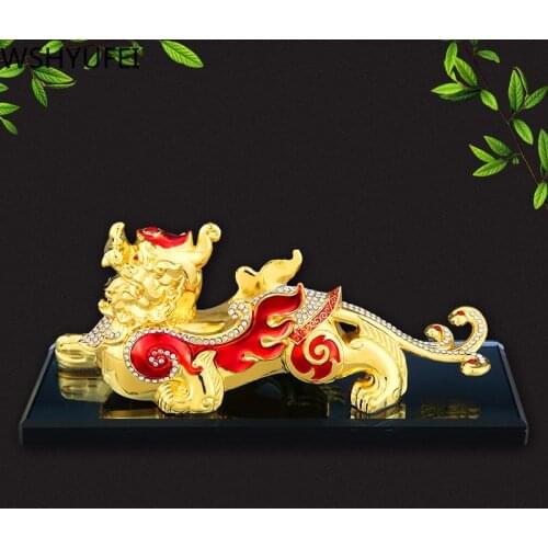 Chinese brave troops Statue Resin Animal Figurine Crafts Lucky fortune Car decorations Accessory Home Decor tabletop ornament