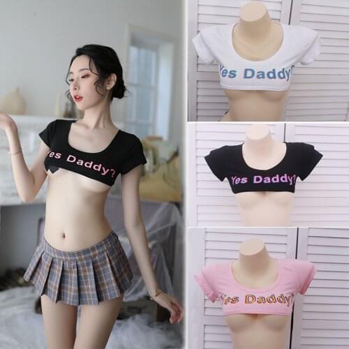 Yes Daddy t shirt crop top women tops sexy summer Print Funny night club party white shirt t-shirt femme club outfits Japanese