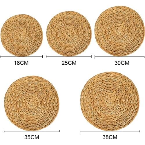 Natural Rattan Round Coasters, Handmade Insulating Placemats, Table Filler, Mats, Kitchen Decoration Accessories