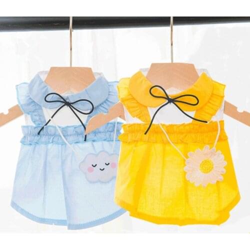 Summer Pet Dog Clothes Cat Puppy Clothing Dress for Small Dog Apparel Costumes Yorkshire Pomeranian Shih Tzu maltese Doggy Skirt