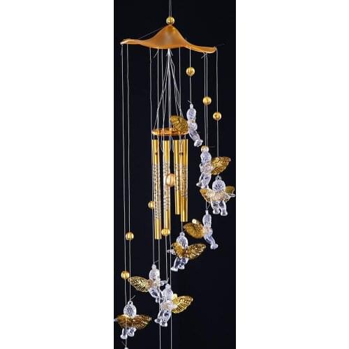 Antique Resonant 5 Tubes Love Angel Wind Chime Bells Hanging Living Bed Home Decor Gift Car Outdoor Yard Garden Deco Wind Chimes