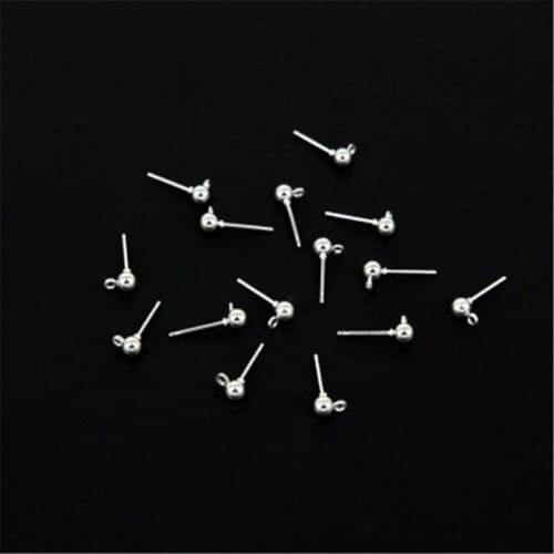 Aclovex 20pcs/lot Metal Iron Earring Post Pin Stud With Loop Rose Gold Silver Color Earrings Post Findings DIY Jewelry Making