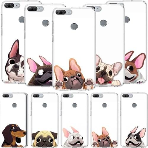Cute Animal Pug Dog Cartoon Bulldog Phone Case For Huawei Honor 20 10 20i 10i 9 9X 8A 8S 8X 7X 7A Y9 Y7 Y6 Y5 Lite Pro V20 V30 S