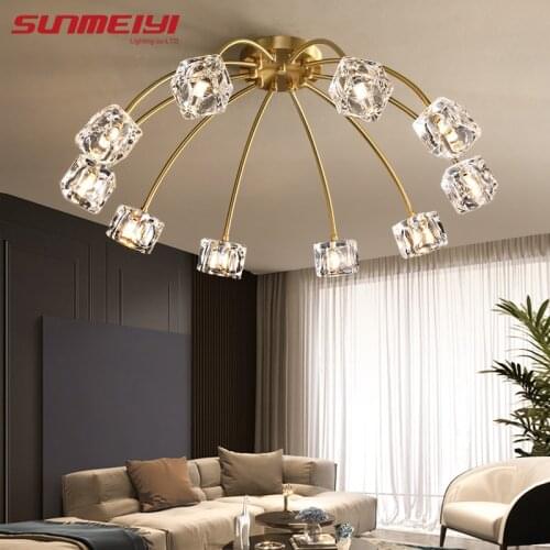 Minimalist Led Ceiling Lights Crystal deco Copper Ceiling Lamp For Bedroom Study Kids room Modern Living room Lamp lampara techo