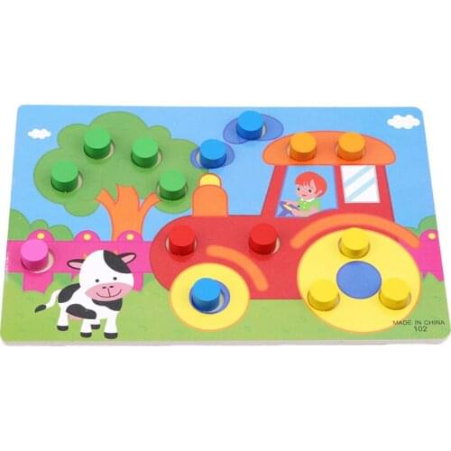Montessori Kids Children Color Match Cognition Board Children Wooden Jigsaw Puzzle Toy Kids Educational Toy Color Matching Board