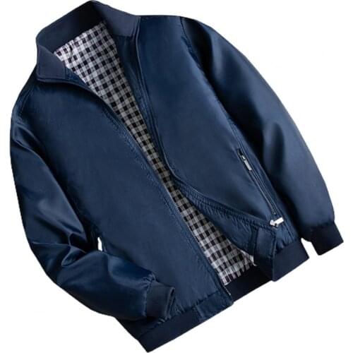 Men Winter Coat Solid Color Cardigan Turn-down Collar Pockets Zipper Autumn Winter Waterproof Windproof Men Casual Jacket