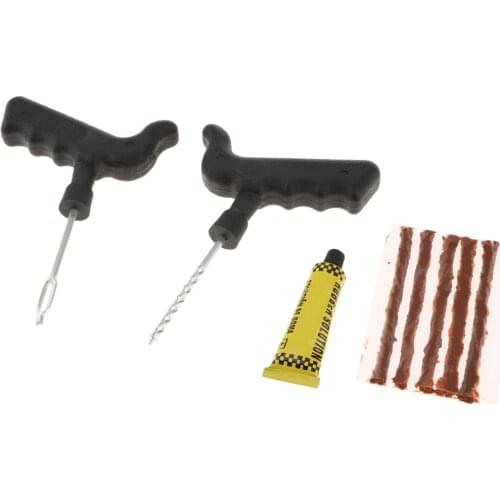 Puncture Repair Kit Car Tubeless Tyre Plug Repairing Needle Patch Fix Tool