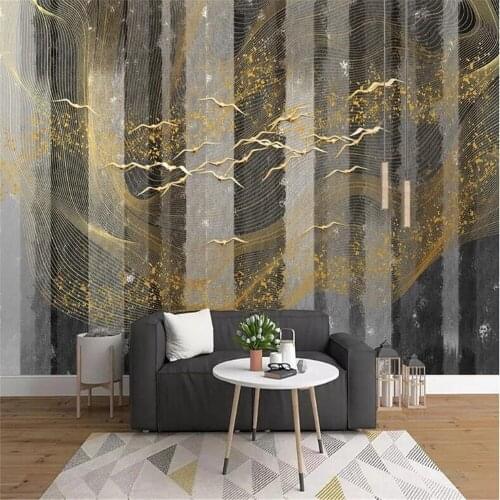 Milofi retro abstract modern minimalist TV background wall painting wallpaper bedroom living room