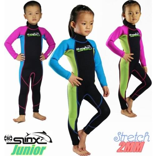 SLINX 2mm Neoprene Boys Girls Diving Suit Keep Warm full body wetsuit Snorkeling Kids Clothes