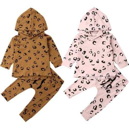 2020 New Leopard Print Baby Boy Girl Clothes set Sweatshirt T-shirt Pants Legging Outfit for Newborn Infant Kid Clothing 0-24M