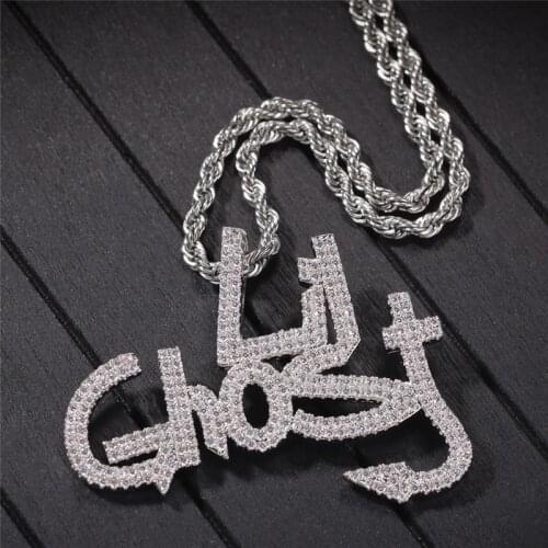 Iced Out Letters Pendant Necklace AAA Zircon 2 Colors Mens Necklace Fashion Hip Hop Jewelry Gifts