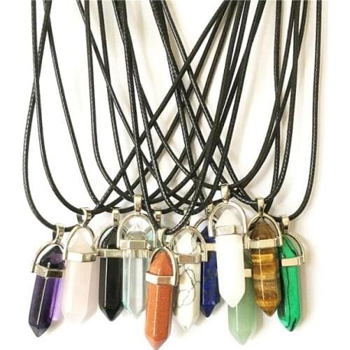 Find Me Simple Alloy Retro Necklace Hexagonal Stone Pendant Necklace For Women Fashion Jewelry Accessories