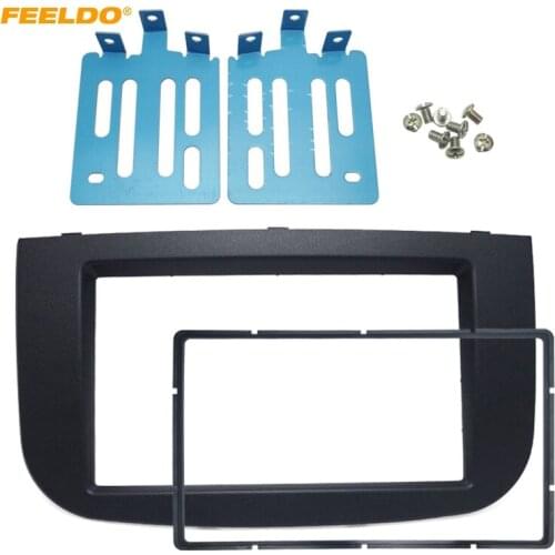 FEELDO Car Radio Panel Fascia Frame for MITSUBISHI Colt 2008-2012 2Din Stereo Face Frame Dash Trim Mount Installaion Kit #HQ5085