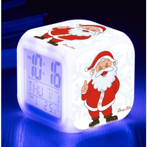 Merry Christmas LED Alarm Clocks Flashing light Alarm Clock For Kids toys Multifunction Alarm Clock