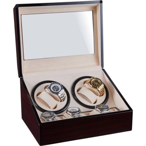 Watch Winding Storage Box Winder Shake Jewelry Collection Holder Wooden 4+6 Automatic Display Double Head Silent Motor Remontoir