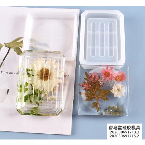 Resin Silicone Soap Mold High Quality DIY Crystal Mirror Casting Molds Soap Containing Box Casting Mold For UV Epoxy Resin