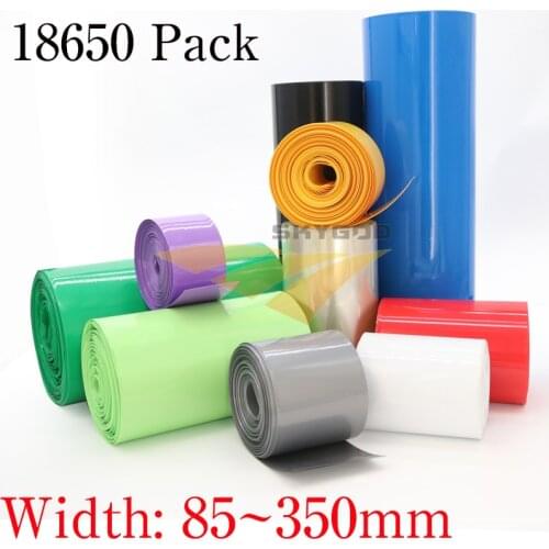 18650 Lipo Battery Width 85 120 130 150 180 210 220 230 280mm PVC Heat Shrink Tube Insulated Film Wrap Protect Case Cable Sleeve