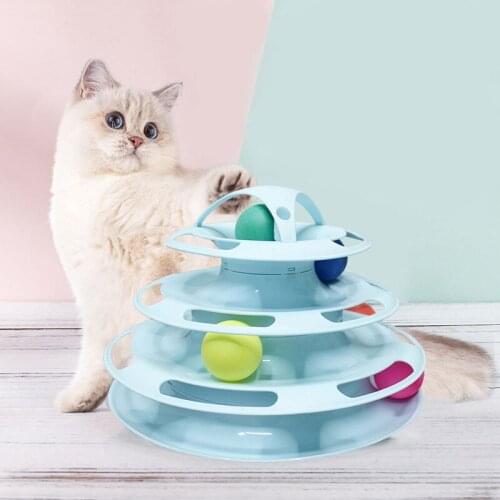 Pet Supplies Cat Toys Cat Interactive Game Board Toys Four Layer Cat Turntable Pet Cat Supplies Cat Toy Cat Toys Interactive