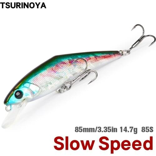 TSURINOYA 85mm 14.7g 0.6m/s Slow Speed Sinking Minnow Bait Fishing Lure Iscas Artificiais Bait Pesca Fishing Wobblers Swimbait