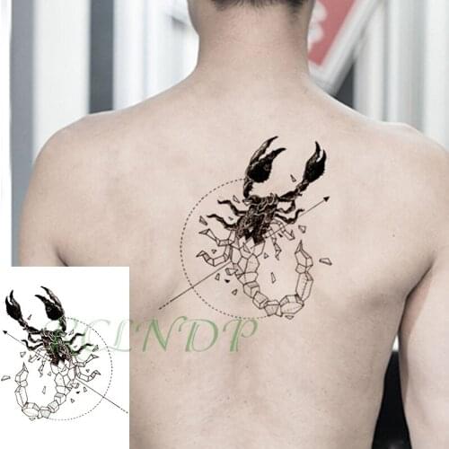 Waterproof Temporary Tattoo scorpion arrow insect animal Sticker flash tatto fake tatoo large tattoos for women men lady