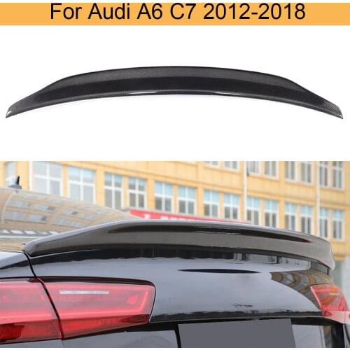 Carbon Fiber Car Rear Spoiler Wing For Audi A6 C7 2012 - 2018 Rear Trunk Spoiler Boot Wing Lip