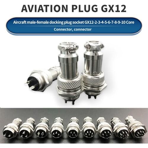 1 set of 7/16" GX12 2 3 4 5 6 7-pin male and female 12 mm M12 terminal block circular aviation connector socket plug DF12 M12