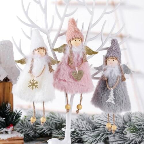 1pcs Angel/Santa Claus Christmas Dolls Ornaments Hanging Christmas Tree Decorations For Home Elf Xmas Party Kids Gift