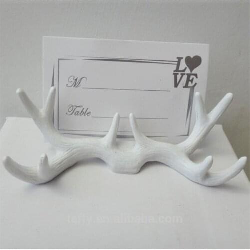 1PCS X White Resin Antler Place Card Holder Outdoor Wedding Party Decorations Photo Holders