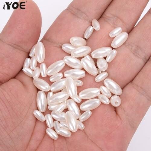 100-300pcs 8/12mm Imitation Pearl Rice Beads Loose Spacer Acrylic Jewelry Beads for Handmade Earring Necklace DIY Bracelet