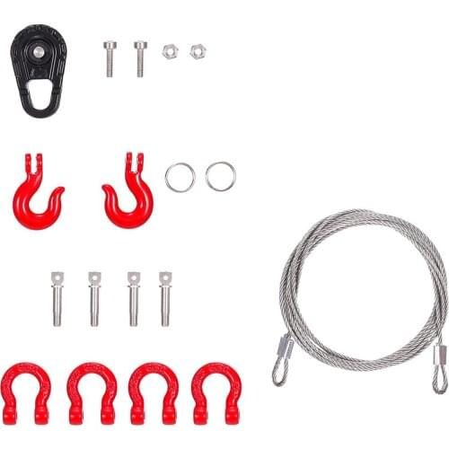 3 IN 1 Rescue Equipment Winch Snatch Block D-Ring Shackle Hook Tow Chain for Traxxas Hsp Redcat Rc4wd Tamiya Axial SCX10 D90 Hpi
