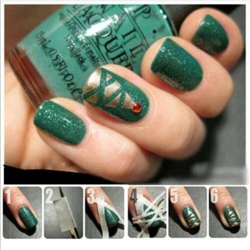 5Pcs French Manicure Nail Art Tips Creative Nail Tape Stickers Masking tape Do pattern Nail Tools