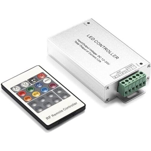 50pcs DC12V-24V 12A 24A RF RGB LED Controller With 20Keys Remote Control For SMD 5050 3528 RGB LED Strip Light