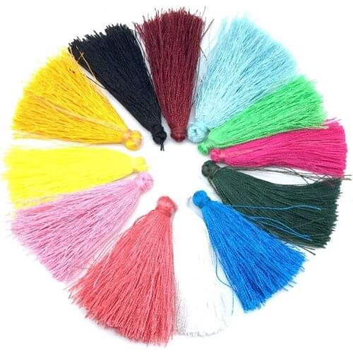 50 pcs a lot, Silk Tassel Pendant Necklace Earring Findings 45-50 mm Tassels DIY For Jewelry Making Accessories Mixed Colors
