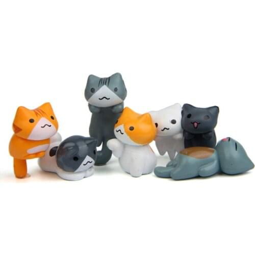 6pcs/lot Chis Sweet Home Cat Cats Figures Toys DIY Resin Cat Action Figure Collection Model Toy Gift for Home Decoration