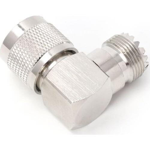 63HA UHF PL259 Male Plug To SO239 Female Jack Right Angle 90 Degree RF Adapter Connector
