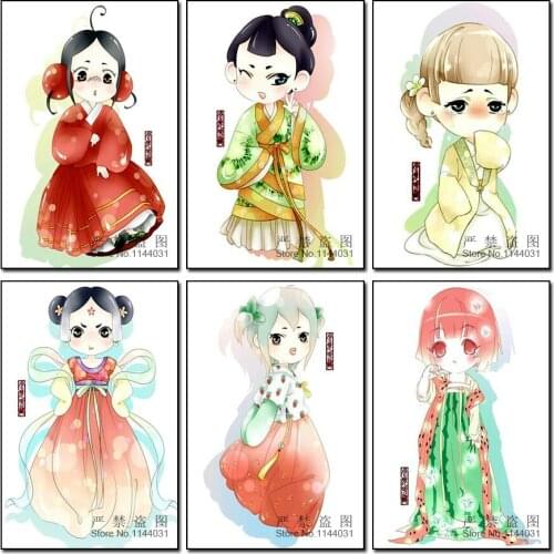 Japan style Diamond Embroidery Cross Stitch Cartoon Girl 5d Diy Diamond Painting Cross Stitch Full Square Rhinestones Painting