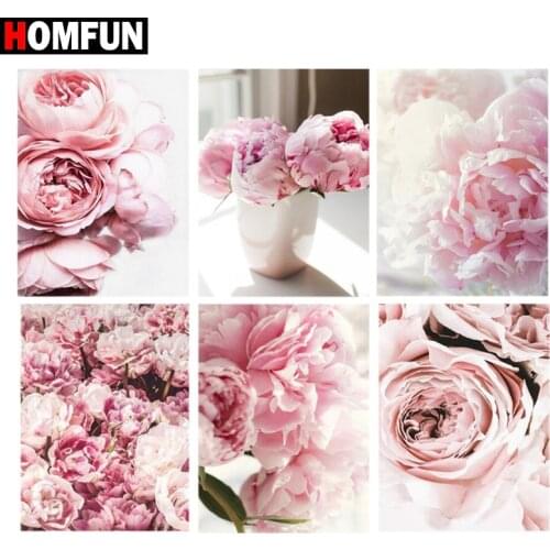 HOMFUN DIY Diamond Painting "Flower landscape" Full Drill Square Round Diamond Embroidery 5D Cross Stitch Decoration Home