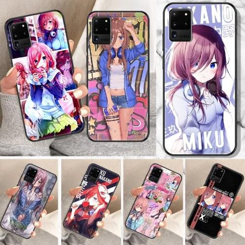 Nakano miku Anime Phone case For Samsung Galaxy Note 4 8 9 10 20 S8 S9 S10 S10E S20 Plus UITRA Ultra black pretty coque luxury