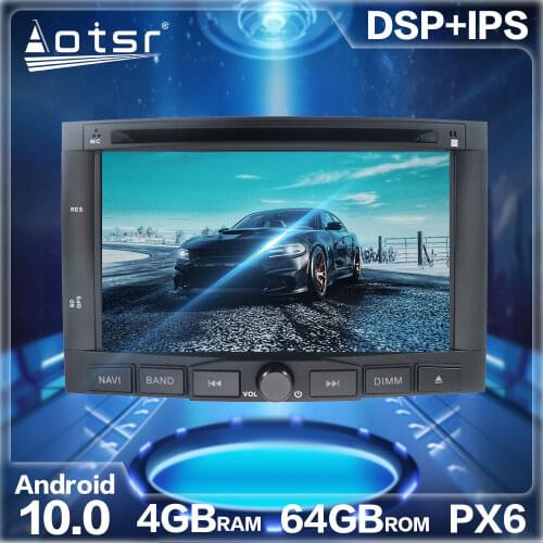 Aotsr Android 10.0 4GB+64GB Car Radio Player GPS Navigation DSP For Peugeot 3008 Peugeot 5008 2009 + Stereo Multimedia Headunit