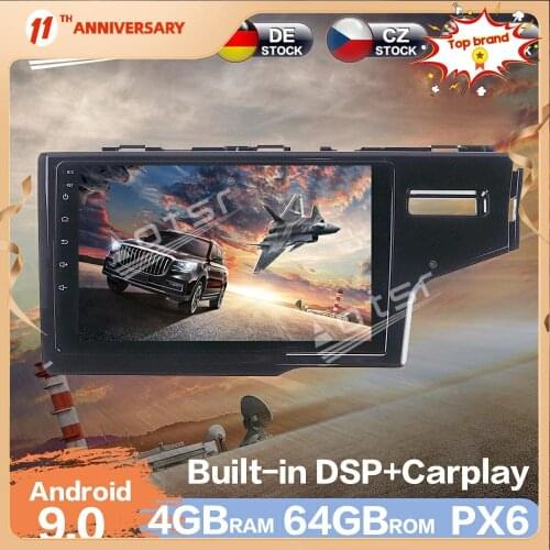 Android 9.0 Car HD Multimedia For Honda Fit RHD 2014 - 2017 PX6 4GB + 64GB Car Radio Player GPS Navigation DSP Auto Stereo Video