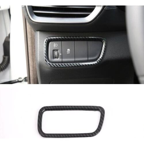 YAQUICKA Car Front Light Lamp Switch Button Frame Car Stickers Bezel For Hyundai Santa Fe 2019 LHD Interior Car Accessories