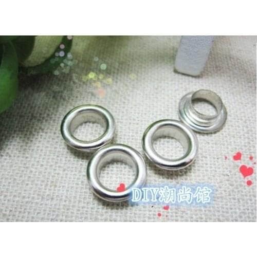 Free shipping 1000sets 4.5mm hole Silver Color Eyelet Metal Grommet