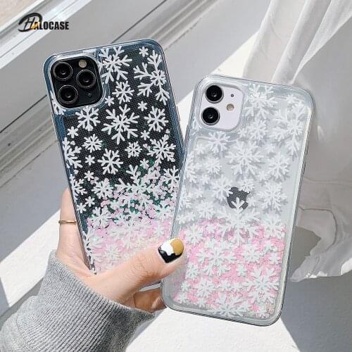 Glitter Dynamic Liquid Phone Case Fashion Girls New Year Gift For iPhone 12Pro X XR XS MAX 6 7 8 Plus Christmas Quicksand Cover